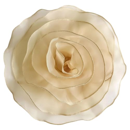 CREATCABIN 26cm Extra Große Rosenblumenbroschen Zierlicher Organza Satinstoff Große Kamelienbrosche Florale Reversnadeln Für Damen Kleider Hochzeiten Partys Bankette Kleidung Accessoires Schmuck von CREATCABIN