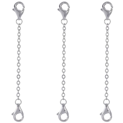 CREATCABIN 3 Stück Kabelkettenverlängerungen,925 Kettenverlängerungen Aus Sterlingsilber Für Halsketten,Verstellbare Kettenglieder Mit Doppelten Karabinerverschlüssen Für Herstellung Armbändern,50mm CREATCABIN 3 Stück Kabelkettenverlängerungen,925 Kettenverlängerungen Aus Sterlingsilber Für Halsketten,Verstellbare Kettenglieder Mit Doppelten Karabinerverschlüssen Für Herstellung Armbändern,50mm von CREATCABIN