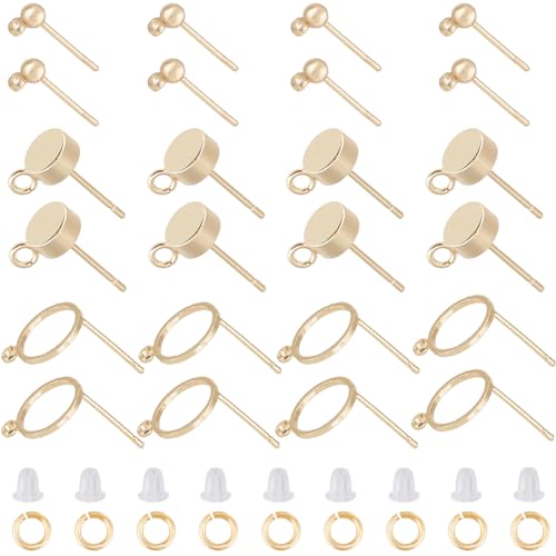 CREATCABIN 30 Stück,3 Stile,18 Karat Vergoldetes Messing,Flache,Runde Ohrringe,Kugel-Ohrstecker,Ohrstecker,Ohrstecker,Ohrhaken Mit Schlaufe,Ohrmuttern,Biegeringe Für DIY-Ohrhänger,Schmuckherstellung CREATCABIN 30 Stück,3 Stile,18 Karat Vergoldetes Messing,Flache,Runde Ohrringe,Kugel-Ohrstecker,Ohrstecker,Ohrstecker,Ohrhaken Mit Schlaufe,Ohrmuttern,Biegeringe Für DIY-Ohrhänger,Schmuckherstellung von CREATCABIN