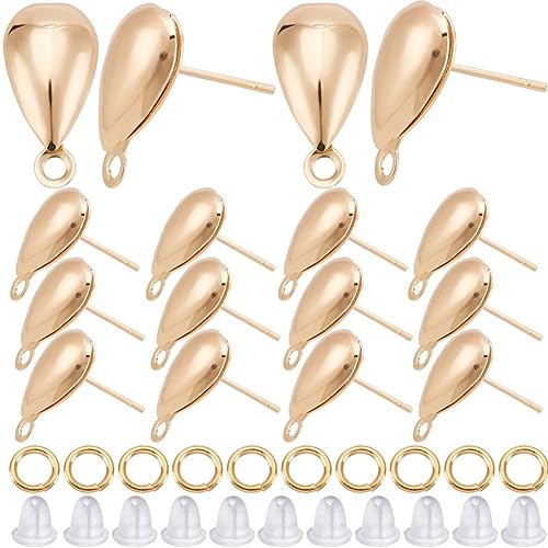 CREATCABIN 30 Stück 18K Vergoldetes Messing Tropfenohrringe Ohrstecker Ohrringpfosten Ohrsteckerzubehör Ohrsteckerkomponenten Horizontalen Schlaufen Für Die DIY-Schmuckherstellung,0.7x0.3Zoll CREATCABIN 30 Stück 18K Vergoldetes Messing Tropfenohrringe Ohrstecker Ohrringpfosten Ohrsteckerzubehör Ohrsteckerkomponenten Horizontalen Schlaufen Für Die DIY-Schmuckherstellung,0.7x0.3Zoll von CREATCABIN