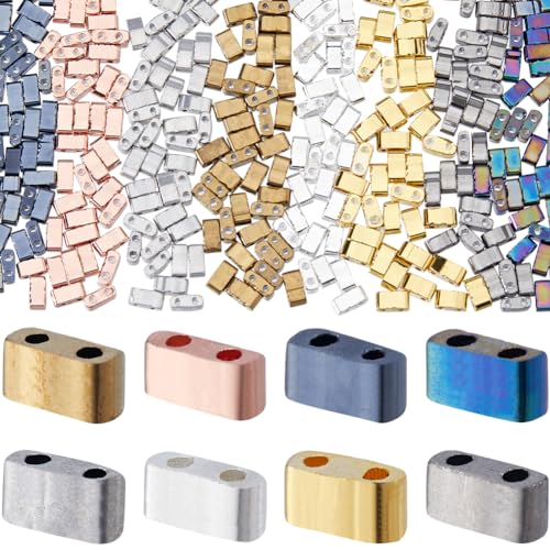 CREATCABIN 320 Stück 2-Loch-Tila-Perlen,Halbe Tila-Perlen,8 Farben,Glas-Rocailles,Bulk-Rechteck-Mix,Metallische Farbe,Mini-Blickdichte,Flache,Lose Abstandsperlen Für Armbändern,Schmuckherstellung CREATCABIN 320 Stück 2-Loch-Tila-Perlen,Halbe Tila-Perlen,8 Farben,Glas-Rocailles,Bulk-Rechteck-Mix,Metallische Farbe,Mini-Blickdichte,Flache,Lose Abstandsperlen Für Armbändern,Schmuckherstellung von CREATCABIN