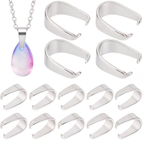 CREATCABIN 360 Stück Edelstahl Schnappverschlüsse Melonenkern Anhänger Kettenverbinder Hakenschnalle Großpackung Silberne Anhängerklauen Klemmclips Für Halsketten Choker Schmuckherstellung 7x6.5mm von CREATCABIN