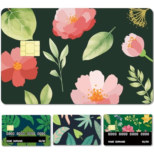 CREATCABIN 4 Stück Blumenkartenaufkleber Blattmotiv Kreditkarten Schutzhülle Personalisierbar Debit Bankkarten Blasenfrei Schmal Abnehmbar Wasserdicht Für Wichtige Metro Karten Dekorschutz 8.6x5.4cm CREATCABIN 4 Stück Blumenkartenaufkleber Blattmotiv Kreditkarten Schutzhülle Personalisierbar Debit Bankkarten Blasenfrei Schmal Abnehmbar Wasserdicht Für Wichtige Metro Karten Dekorschutz 8.6x5.4cm von CREATCABIN