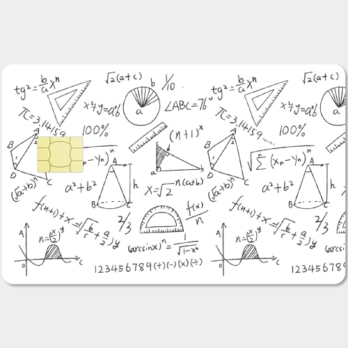 CREATCABIN 4 Stück Kartenhüllen-Aufkleber,Mathematische Geometrie,Debit-Kreditkartenhüllen,Personalisierende Bankkarten Schützen,Abnehmbare Folie,Wasserfest,Keine Blasen,Für Bankkarten,186x137mm,Weiß von CREATCABIN