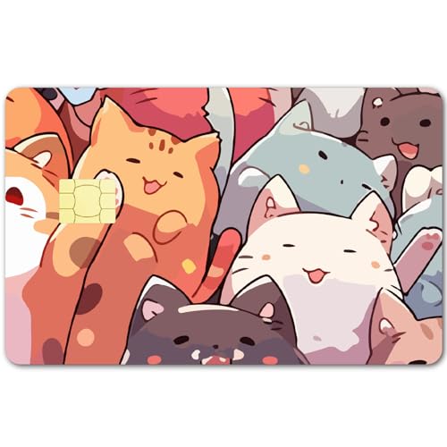 CREATCABIN 4 Stück Katzen Kreditkartenaufkleber Debitkarten Aufkleber Wasserdichte PVC Bankkartenhüllen Schutz Der Kreditkartenhülle Abnehmbar Blasenfrei Matt Kratzfest Für Kartendekoration 5.4x8.55cm von CREATCABIN