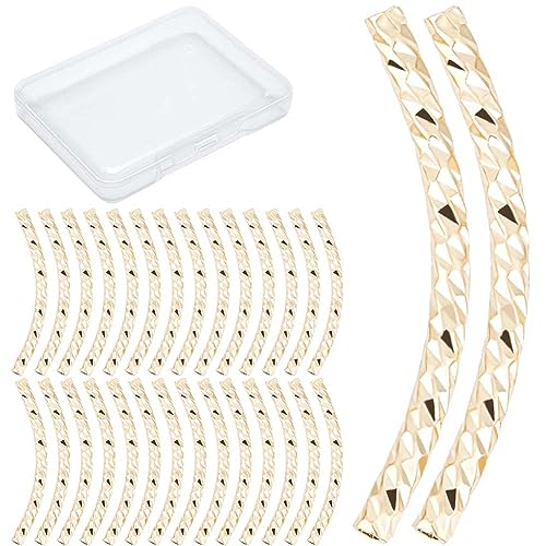 CREATCABIN 40 Stück 18K-Vergoldete Gebogene Röhrenperle,Fischschuppen-Nudelröhrenperle,Lange Gebogene Messingröhre,Abstandshalter,Großpackung Für Die Schmuckherstellung,Charms,Armbänder,Zubehör,20mm CREATCABIN 40 Stück 18K-Vergoldete Gebogene Röhrenperle,Fischschuppen-Nudelröhrenperle,Lange Gebogene Messingröhre,Abstandshalter,Großpackung Für Die Schmuckherstellung,Charms,Armbänder,Zubehör,20mm von CREATCABIN