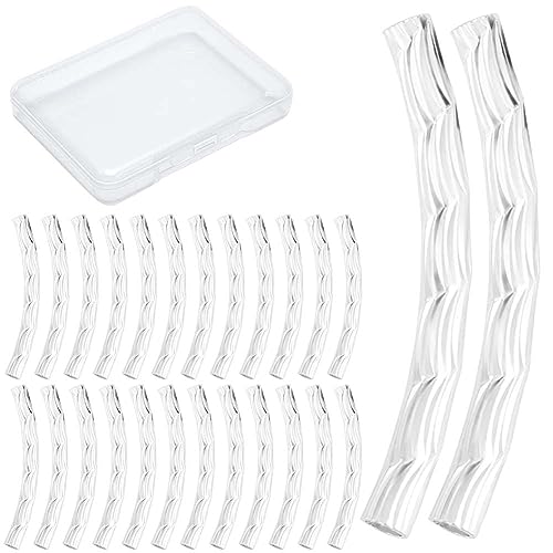 CREATCABIN 40 Stück Gebogene Röhrenperlen,Schlanke Nudelröhrenperlen,Lang,Groß,925 Sterling-Silber Plattierte Messing-Loch-Abstandsverbinder,Große Röhrendrehung Für DIY-Schmuckherstellung,Zubehör,20mm CREATCABIN 40 Stück Gebogene Röhrenperlen,Schlanke Nudelröhrenperlen,Lang,Groß,925 Sterling-Silber Plattierte Messing-Loch-Abstandsverbinder,Große Röhrendrehung Für DIY-Schmuckherstellung,Zubehör,20mm von CREATCABIN