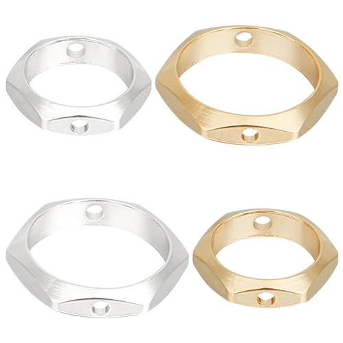CREATCABIN 48 Stück 24K Vergoldeter Sechseck-Perlenrahmen,2-Loch-Abstandshalter,Messingkreis,Runder Rahmen-Verbindungsring,925 Sterlingsilber Vergoldet Für Perlenohrringe,Armbänder,Halsketten CREATCABIN 48 Stück 24K Vergoldeter Sechseck-Perlenrahmen,2-Loch-Abstandshalter,Messingkreis,Runder Rahmen-Verbindungsring,925 Sterlingsilber Vergoldet Für Perlenohrringe,Armbänder,Halsketten von CREATCABIN