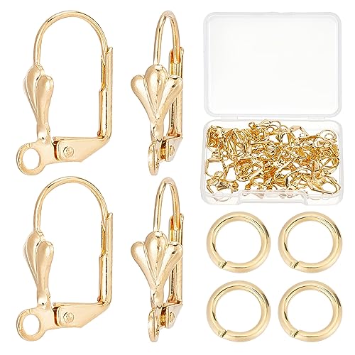 CREATCABIN 50 Stück/Box 18K Vergoldete Messing-Ohrringhaken,Leverback,Französische Ohrhaken,Ohrhaken,Baumelnde Ohrhaken Mit Reifen,Biegering Für Schmuckherstellung,DIY-Handwerk,Goldfarben,16x11 mm CREATCABIN 50 Stück/Box 18K Vergoldete Messing-Ohrringhaken,Leverback,Französische Ohrhaken,Ohrhaken,Baumelnde Ohrhaken Mit Reifen,Biegering Für Schmuckherstellung,DIY-Handwerk,Goldfarben,16x11 mm von CREATCABIN