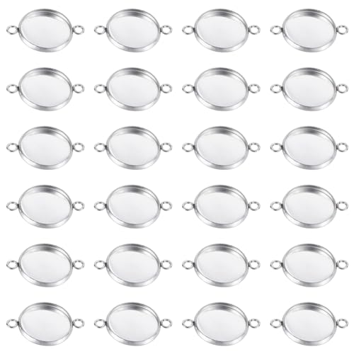 CREATCABIN 50 Stück Edelstahl-Cabochon-Verbindungsstücke,Fassungen,Cabochons,Tabletts,Anhänger,Runde Lünette,Rohlinge,Glieder,Charms Für Ohrringe,Armbänder,Halsketten,DIY-Schmuckherstellung,19x13.5mm CREATCABIN 50 Stück Edelstahl-Cabochon-Verbindungsstücke,Fassungen,Cabochons,Tabletts,Anhänger,Runde Lünette,Rohlinge,Glieder,Charms Für Ohrringe,Armbänder,Halsketten,DIY-Schmuckherstellung,19x13.5mm von CREATCABIN