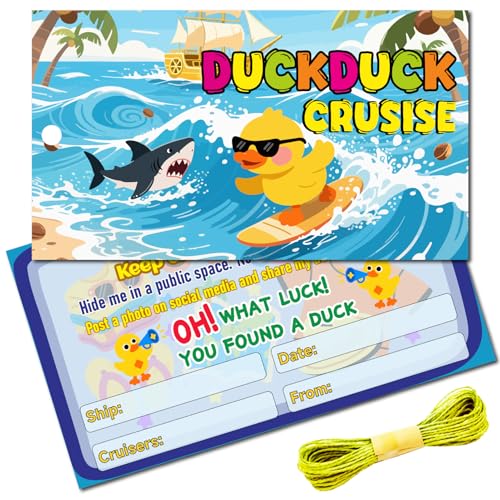 CREATCABIN 50 Stück Kreuzfahrt Gummi Enten Tags Ducking Karten Papierhai Kreuzfahrtschiff Verstecken von Enten Segel Tag Karten Set Mit Loch Und 10.9 Yards Juteschnur Für Gepäck Carnival Rewards CREATCABIN 50 Stück Kreuzfahrt Gummi Enten Tags Ducking Karten Papierhai Kreuzfahrtschiff Verstecken von Enten Segel Tag Karten Set Mit Loch Und 10.9 Yards Juteschnur Für Gepäck Carnival Rewards von CREATCABIN