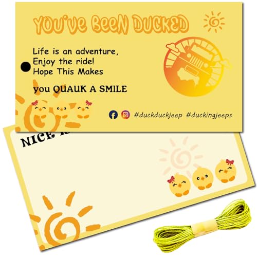 CREATCABIN 50 Stück Sun You'Ve been Ducked-Karten,Entenanhänger,Karte,Ente,Jeep,Tags,Ducking,DIY,Jeep-Ente-Karte Mit Lochschnur Für Gummi-Enten-Jeeps,Auto-Jeeps,Dekor,Gelb,8.75x5cm You Quack A Smile CREATCABIN 50 Stück Sun You'Ve been Ducked-Karten,Entenanhänger,Karte,Ente,Jeep,Tags,Ducking,DIY,Jeep-Ente-Karte Mit Lochschnur Für Gummi-Enten-Jeeps,Auto-Jeeps,Dekor,Gelb,8.75x5cm You Quack A Smile von CREATCABIN