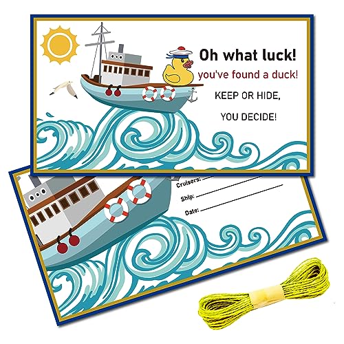 CREATCABIN 50 Stück You'Ve Been Ducked Cards Cruising Rubber Duck Tag Cruise Duck Tags Duck Tags Ducking DIY Jeep Duck Karte Mit Loch Und Schnur Für Duck Jeeps Auto Dekor 8.75x5cm Oh Was Für Ein Glück von CREATCABIN