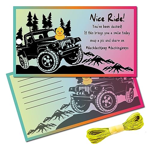 CREATCABIN 50 Stück You've Been Ducked-Karten,Entenanhänger,Karte,Wald,Berge,Ente,Jeep,Anhänger,Ducking,DIY,Jeep-Ente Mit Loch Und Schnur Für Gummi-Enten-Jeeps,Auto-Dekoration,8.75x5cm,Schöne Fahrt CREATCABIN 50 Stück You've Been Ducked-Karten,Entenanhänger,Karte,Wald,Berge,Ente,Jeep,Anhänger,Ducking,DIY,Jeep-Ente Mit Loch Und Schnur Für Gummi-Enten-Jeeps,Auto-Dekoration,8.75x5cm,Schöne Fahrt von CREATCABIN