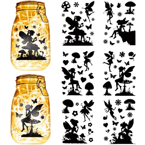 CREATCABIN 6 Blatt Weihnachtsfee Einmachglas Dekor Glasaufkleber PVC Ausschnitt Silhouetten Basteln Camping Dekoration Scrapbook Ornamente Selbstklebend Wasserfest Für Glasgefäß Lampe Schwarz 15x20cm CREATCABIN 6 Blatt Weihnachtsfee Einmachglas Dekor Glasaufkleber PVC Ausschnitt Silhouetten Basteln Camping Dekoration Scrapbook Ornamente Selbstklebend Wasserfest Für Glasgefäß Lampe Schwarz 15x20cm von CREATCABIN