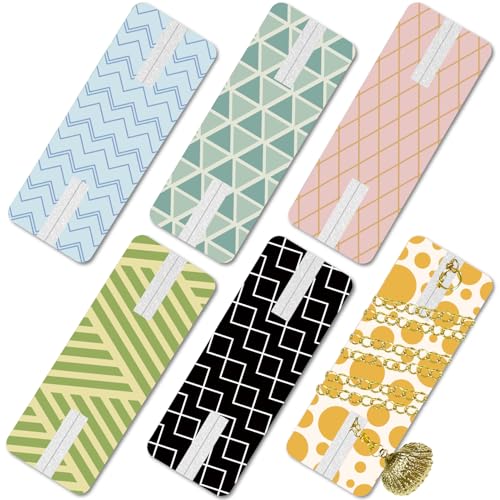 CREATCABIN 6 Packungen Halsketten-Display-Karte, verhedderungsfrei, Schmuck-Organizer, Karten, Halsketten-Aufbewahrungskarte, bedruckt, wiederverwendbar, tragbar, mit Tasche, Schaumstoff für CREATCABIN 6 Packungen Halsketten-Display-Karte, verhedderungsfrei, Schmuck-Organizer, Karten, Halsketten-Aufbewahrungskarte, bedruckt, wiederverwendbar, tragbar, mit Tasche, Schaumstoff für von CREATCABIN