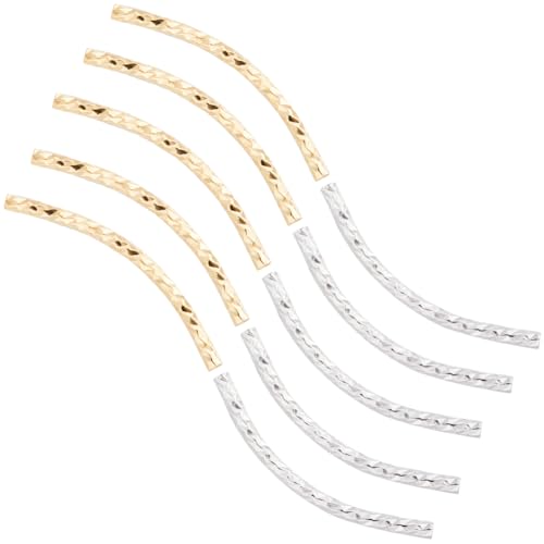 CREATCABIN 64 Stück 24K Vergoldete,Gebogene Röhrenperlen,Nudelperlen,925 Sterlingsilber Plattierte Messing-Twist,Lange,Große Loch-Abstandsverbinder,Bulk Für DIY-Schmuckherstellung,Halsketten,25x1.5 mm CREATCABIN 64 Stück 24K Vergoldete,Gebogene Röhrenperlen,Nudelperlen,925 Sterlingsilber Plattierte Messing-Twist,Lange,Große Loch-Abstandsverbinder,Bulk Für DIY-Schmuckherstellung,Halsketten,25x1.5 mm von CREATCABIN