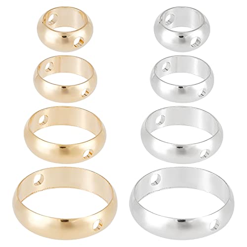 CREATCABIN 64 Stück 4 Größe 2 Farben Runder Kreis Perlenrahmen 2 Loch Abstandshalter Messing Verbindungsring 925 Sterling Silber Messing Für Ohrring Halskette Schmuckherstellung 6,8,10mm Gold/Silber CREATCABIN 64 Stück 4 Größe 2 Farben Runder Kreis Perlenrahmen 2 Loch Abstandshalter Messing Verbindungsring 925 Sterling Silber Messing Für Ohrring Halskette Schmuckherstellung 6,8,10mm Gold/Silber von CREATCABIN