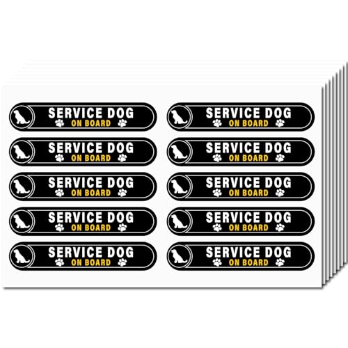 CREATCABIN 8 Blatt Aufkleber Service Dog On Board,Mini-Vinyl-Warnaufkleber,Schwarz,Weiß,Gelb Beschichtet,Selbstklebende Aufkleber,Wasserdicht,Aufkleber Service Dog On Board,Sicherheitsschild 174x276mm CREATCABIN 8 Blatt Aufkleber Service Dog On Board,Mini-Vinyl-Warnaufkleber,Schwarz,Weiß,Gelb Beschichtet,Selbstklebende Aufkleber,Wasserdicht,Aufkleber Service Dog On Board,Sicherheitsschild 174x276mm von CREATCABIN