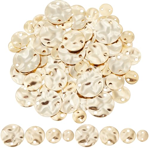 CREATCABIN 80 Stück 24K Vergoldete,Flache,Runde Verbindungsglieder,Verdrehte,Strukturierte,Runde Glieder,Messing-Rohlingsetiketten-Verbindungsanhänger,4 Größen,Geschenke Für DIY-Schmuckherstellung CREATCABIN 80 Stück 24K Vergoldete,Flache,Runde Verbindungsglieder,Verdrehte,Strukturierte,Runde Glieder,Messing-Rohlingsetiketten-Verbindungsanhänger,4 Größen,Geschenke Für DIY-Schmuckherstellung von CREATCABIN