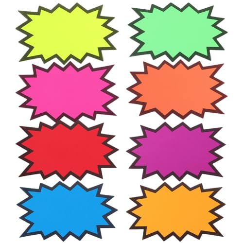 CREATCABIN 80 Stück 8 Farben Fluoreszierende Neonschilder Star Burst Schild Mehrfarbiger Karton Starburst Ausschnitte Preisschilder Für Einzelhandelsgaragen Für Nachlassverkäufe Plakattafel 12.3x7.6cm CREATCABIN 80 Stück 8 Farben Fluoreszierende Neonschilder Star Burst Schild Mehrfarbiger Karton Starburst Ausschnitte Preisschilder Für Einzelhandelsgaragen Für Nachlassverkäufe Plakattafel 12.3x7.6cm von CREATCABIN