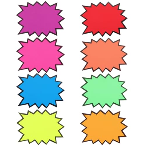 CREATCABIN 80 Stück 8 Farben Fluoreszierende Verkaufsschilder Star Burst Etiketten Mehrfarbiger Karton Burst Stern Ausschnitte Einzelhandels Garage Preisschild Für Hof Anwesen Plakattafel 17.5x13.4cm CREATCABIN 80 Stück 8 Farben Fluoreszierende Verkaufsschilder Star Burst Etiketten Mehrfarbiger Karton Burst Stern Ausschnitte Einzelhandels Garage Preisschild Für Hof Anwesen Plakattafel 17.5x13.4cm von CREATCABIN