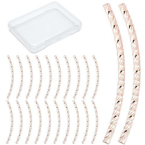 CREATCABIN 80 Stück Roségold Gebogene Röhrenperle Messing Fischschuppenröhre 2-Loch-Nudelperle Lange Gebogene Röhre Abstandshalterverbinder Groß Für Die Schmuckherstellung Charms Zubehör 20mm CREATCABIN 80 Stück Roségold Gebogene Röhrenperle Messing Fischschuppenröhre 2-Loch-Nudelperle Lange Gebogene Röhre Abstandshalterverbinder Groß Für Die Schmuckherstellung Charms Zubehör 20mm von CREATCABIN