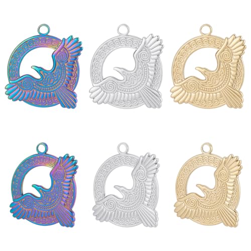CREATCABIN 9 Stück 18K Vergoldete Adler-Charms,Tier-Anhänger,Antik,Regenbogenfarben,Gold,Silber,Flache Charms,Edelstahl,Für Schmuckherstellung,DIY-Bastelbedarf,Halskette,Ohrringe,Armband,31x28mm CREATCABIN 9 Stück 18K Vergoldete Adler-Charms,Tier-Anhänger,Antik,Regenbogenfarben,Gold,Silber,Flache Charms,Edelstahl,Für Schmuckherstellung,DIY-Bastelbedarf,Halskette,Ohrringe,Armband,31x28mm von CREATCABIN