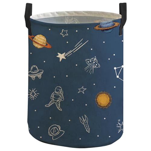 CREATCABIN Astronauten Wäschekorb Segeltuch Seilgriffen Blau Freistehend Zusammenklappbar Tragbarer Aufbewahrungskorb Für Wohnzimmer Schlafzimmer Kleidung Puppen Decken Handtücher Organizer 34x42cm CREATCABIN Astronauten Wäschekorb Segeltuch Seilgriffen Blau Freistehend Zusammenklappbar Tragbarer Aufbewahrungskorb Für Wohnzimmer Schlafzimmer Kleidung Puppen Decken Handtücher Organizer 34x42cm von CREATCABIN