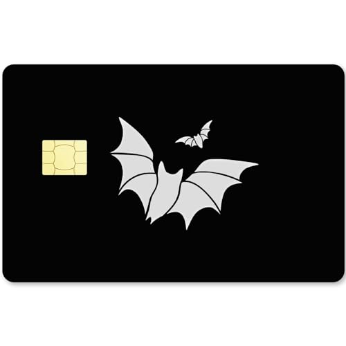 CREATCABIN Bat Kreditkarten-Skins Debitkarten-Skin-Aufkleber Zum Personalisieren von Bankkarten,Schutzaufkleber,Wasserfest,Entfernbar,Blasenfrei,Schmal Für Transport Schlüsselkarten,Schwarz,186x137mm von CREATCABIN