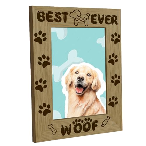 CREATCABIN Best Dog Ever Woof-Bilderrahmen,Haustierpfoten,Holz-Fotorahmen,Graviertes Display,Hölzerne Tischplatte,Postkartenrahmen Zum Aufhängen,Wandgalerie,Geburtstag,Weihnachten,Zuhause,22x17cm CREATCABIN Best Dog Ever Woof-Bilderrahmen,Haustierpfoten,Holz-Fotorahmen,Graviertes Display,Hölzerne Tischplatte,Postkartenrahmen Zum Aufhängen,Wandgalerie,Geburtstag,Weihnachten,Zuhause,22x17cm von CREATCABIN