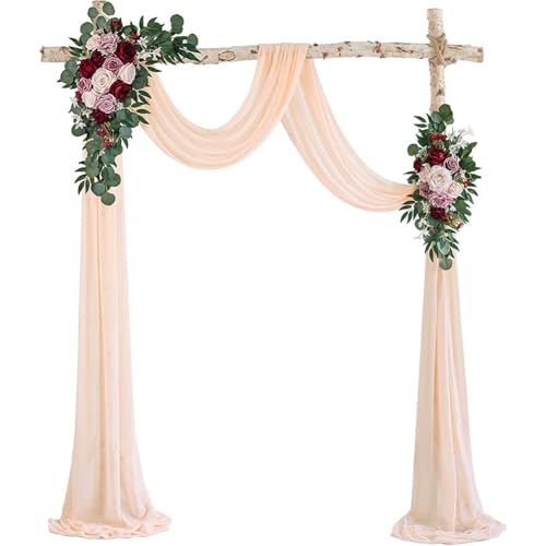 CREATCABIN Champagnerfarbener Tüllstoff Kostümherstellung Polyester Netzstoff Für Zuhause Draußen Hof Hochzeit Polyester Netztüll Für Party Bühne Dekorativer Hintergrund Schreibtisch Flach 75x600cm von CREATCABIN