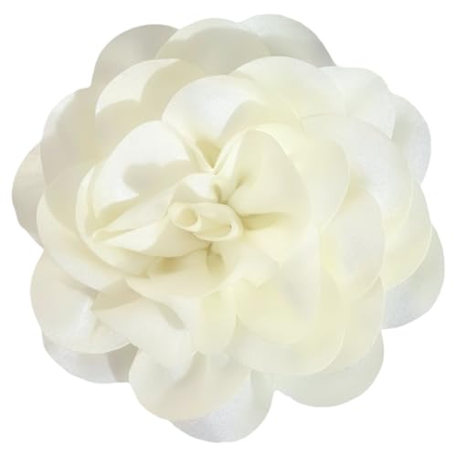 CREATCABIN Große Blumenbroschen Extra Große Kamelien Broschennadeln Kleidung Abnehmbare Anstecknadeln Aus Satinstoff Brosche Für Damenkleider Hochzeitsfeiern Bankette Anzüge Geschenk Maisseide 20cm von CREATCABIN