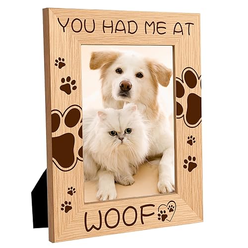 CREATCABIN Haustier-Bilderrahmen,Hundepfote,Holz-Fotorahmen,Katze,Graviertes Display,Hölzerne Tischplatte,Postkartenrahmen Aufhängen,Geschenke,Schreibtischdekoration,21.8x16.8cm You Had Me at Woof CREATCABIN Haustier-Bilderrahmen,Hundepfote,Holz-Fotorahmen,Katze,Graviertes Display,Hölzerne Tischplatte,Postkartenrahmen Aufhängen,Geschenke,Schreibtischdekoration,21.8x16.8cm You Had Me at Woof von CREATCABIN