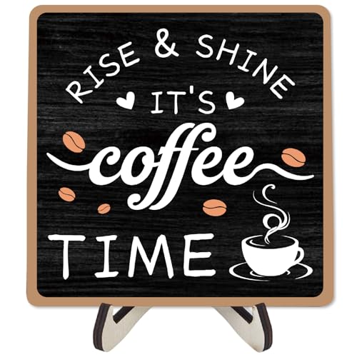 CREATCABIN Kaffeezeit Schild Holz Kaffeetafel Schwarz Quadratisch Worte Rustikal Vintage Tischdekoration Geschenke Staffelei Ausstellungsständer Dekorzubehör Für Bauernhaus Café Tee Eckladen 15x15cm CREATCABIN Kaffeezeit Schild Holz Kaffeetafel Schwarz Quadratisch Worte Rustikal Vintage Tischdekoration Geschenke Staffelei Ausstellungsständer Dekorzubehör Für Bauernhaus Café Tee Eckladen 15x15cm von CREATCABIN