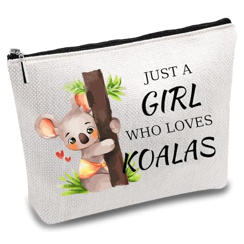 CREATCABIN Koala Make Up Taschen Polycotton Kosmetiktasche Mehrzweck Federmäppchen Metallreißverschluss Tasche Organizer Kulturbeutel Reisegeldbörse Beutel Make Up Geschenke 25x18cm Who Loves Koalas von CREATCABIN