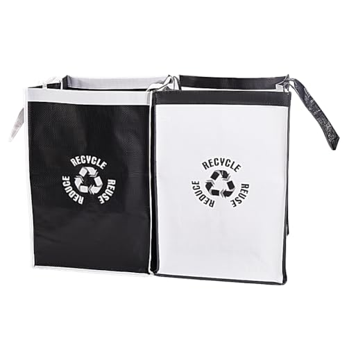 CREATCABIN Müllsortierbehälter, wiederverwendbar, mit Griff, Polypropylen, wasserdicht, für Zuhause, Innenbereich, Recycling-Müll, Organizer, Körbe, Behälter für Küche, Schwarz / Weiß, 30 x 30 x 43,2 CREATCABIN Müllsortierbehälter, wiederverwendbar, mit Griff, Polypropylen, wasserdicht, für Zuhause, Innenbereich, Recycling-Müll, Organizer, Körbe, Behälter für Küche, Schwarz / Weiß, 30 x 30 x 43,2 von CREATCABIN