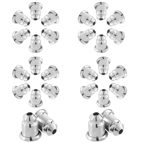 CREATCABIN Ohrring-Verschlüsse, platiniertes Messing, silberfarbene Ohrmuttern, für Ohrstecker, sichere Ohrringe für Damen und Herren, Schmuckzubehör, 6 x 5 mm, 30 Paar von CREATCABIN