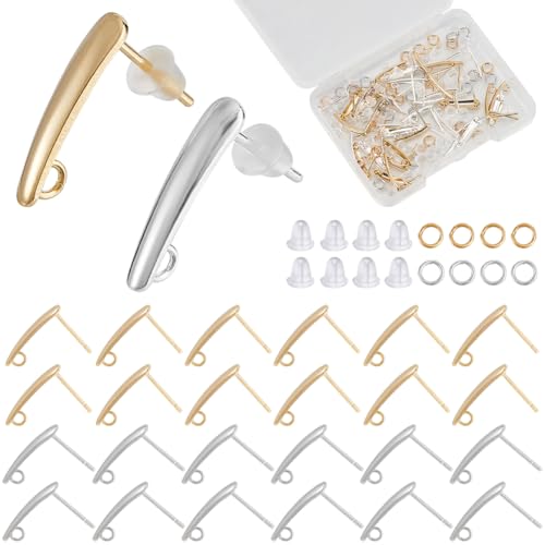 CREATCABIN Ohrstecker in Tropfenform, Edelstahl, mit Öse, offene Binderinge, Kunststoff-Ohrmuttern für DIY-Ohrringe, Schmuckherstellung, 3 x 15 mm, goldfarben, 40 Stück CREATCABIN Ohrstecker in Tropfenform, Edelstahl, mit Öse, offene Binderinge, Kunststoff-Ohrmuttern für DIY-Ohrringe, Schmuckherstellung, 3 x 15 mm, goldfarben, 40 Stück von CREATCABIN