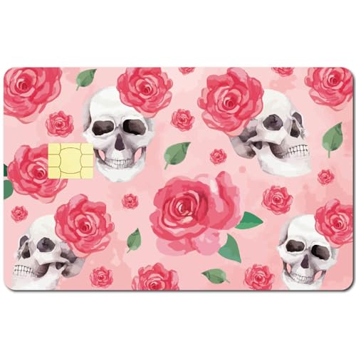 CREATCABIN Pink Rose Kartenaufkleber Mit Totenkopf-Motiv,Für Debit Kreditkarten,Skelett,Zum Personalisieren von Bankkarten,Zum Schutz von Aufklebern,Schmal,Für EBT-Transportschlüsselkarte,186x137mm CREATCABIN Pink Rose Kartenaufkleber Mit Totenkopf-Motiv,Für Debit Kreditkarten,Skelett,Zum Personalisieren von Bankkarten,Zum Schutz von Aufklebern,Schmal,Für EBT-Transportschlüsselkarte,186x137mm von CREATCABIN