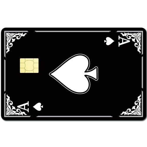 CREATCABIN Playing Ace Black Card Skin Sticker Spades A Debit Credit Card Skins Abdecken Bankkarten-Schutzaufkleber,Abnehmbare Folie,Wasserfest,Keine Blasen,Schlank Für EBT-Transportkarten 186x137mm von CREATCABIN