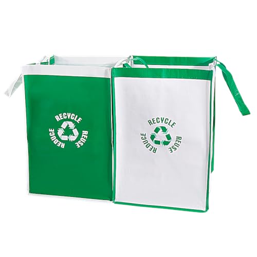 CREATCABIN Recycling-Müllbeutel, Polypropylen, wasserdicht, wiederverwendbar, für Zuhause, Innenbereich, Mülleimer, Sortierkörbe, Behälter für Küche, Grün, Weiß, 30 x 30 x 43,2 cm, 2 Stück CREATCABIN Recycling-Müllbeutel, Polypropylen, wasserdicht, wiederverwendbar, für Zuhause, Innenbereich, Mülleimer, Sortierkörbe, Behälter für Küche, Grün, Weiß, 30 x 30 x 43,2 cm, 2 Stück von CREATCABIN