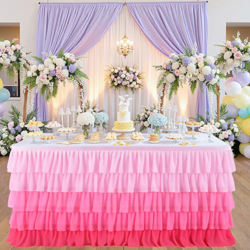 CREATCABIN Rosa Tischrock Aus Tüll Schreibtischröcke Tischdecke Dekoration Rüschen Rechteckig Plattiertes Polyester Mit Klebeband Für Prinzessinnen Hochzeit Geburtstag Party Bankett Dessert Display CREATCABIN Rosa Tischrock Aus Tüll Schreibtischröcke Tischdecke Dekoration Rüschen Rechteckig Plattiertes Polyester Mit Klebeband Für Prinzessinnen Hochzeit Geburtstag Party Bankett Dessert Display von CREATCABIN