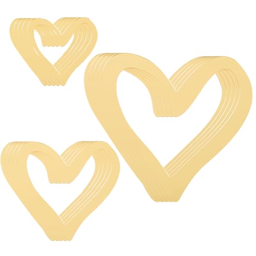 CREATCABIN Tortenaufsätze in 3 Größen, goldfarben, Herzen, Cupcake-Topper, Valentinstag, Kunststoff, ausgehöhlte Form, verspiegelt, für Hochzeit, Brautparty, Verlobung, Geburtstagspartys, 15 Stück von CREATCABIN