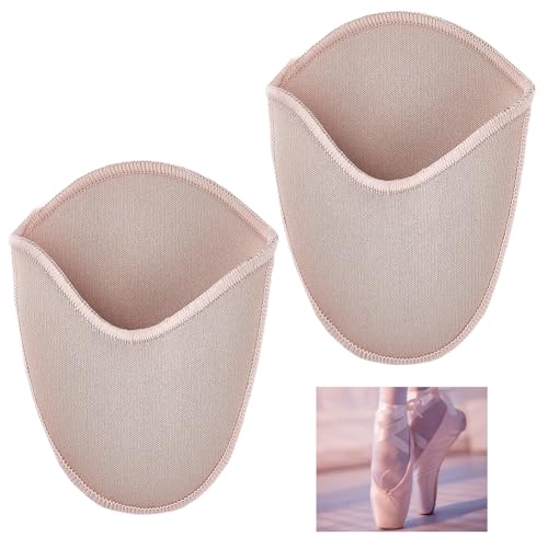 CREATCABIN Weiche Ballett Zehenpolster Ballett Spitzenschuh Zehenpolster Für Zehenschutzkissen Strickstoff Halbsockenschutz Atmungsaktives High Heel Zubehör Für Damen 11.5x9x6.1cm Rosa (Lang) von CREATCABIN
