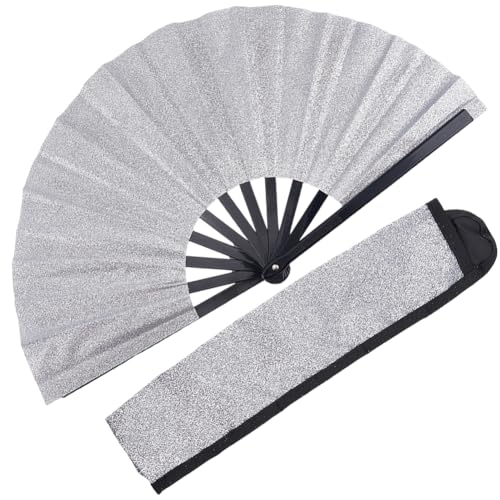 CREATCABIN Weißer Glitzer Faltfächer Line Dance Popping Fan Clack Fächer Für Tanzaufführungen Hochzeitsdekor Rave Fächer Tragbarer Reise Handfächer Kühlen Sommer Muttertagsgeschenke 250x20x23.5mm CREATCABIN Weißer Glitzer Faltfächer Line Dance Popping Fan Clack Fächer Für Tanzaufführungen Hochzeitsdekor Rave Fächer Tragbarer Reise Handfächer Kühlen Sommer Muttertagsgeschenke 250x20x23.5mm von CREATCABIN
