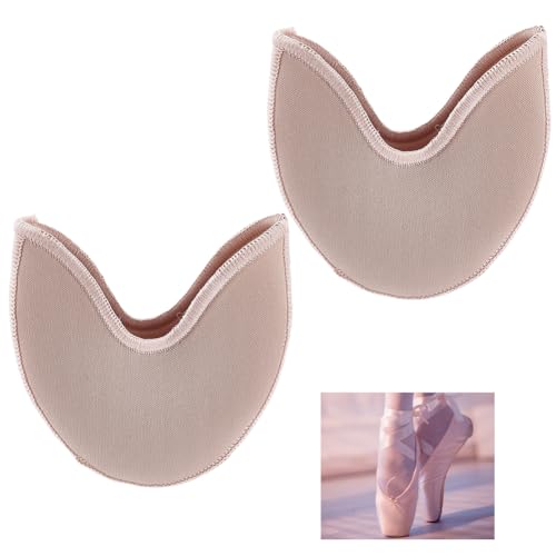 CREATCABIN Zehenpolster Abdeckung Ballett Spitzenschuh Zehenpolster Zum Zehenschutz Fußkissen Strickstoff Halbsocken Atmungsaktives High Heel Zubehör Für Damen 11.5x9x5.3cm Rosa (Kurz) von CREATCABIN