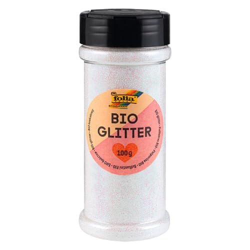 BIO Glitter/Glitzerstreu, 100g, Irisierend Weiß von CREATIV DISCOUNT