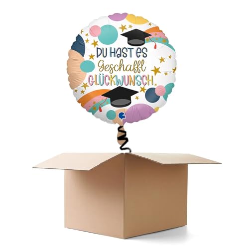 Ballongrüße Du hast es geschafft, Glückwunsch, bunt, 35cm, 2 Ballons Ballongrüße Du hast es geschafft, Glückwunsch, bunt, 35cm, 2 Ballons von CREATIV DISCOUNT