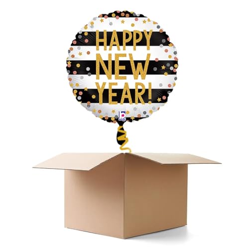 Ballongrüße Happy New Year Konfetti, schwarz-weiß, 35cm, 2 Ballons Ballongrüße Happy New Year Konfetti, schwarz-weiß, 35cm, 2 Ballons von CREATIV DISCOUNT